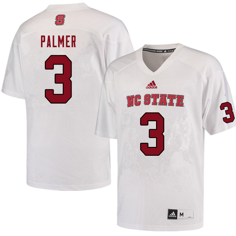 Men #3 Taiyon Palmer NC State Wolfpack College Football Jerseys Sale-White